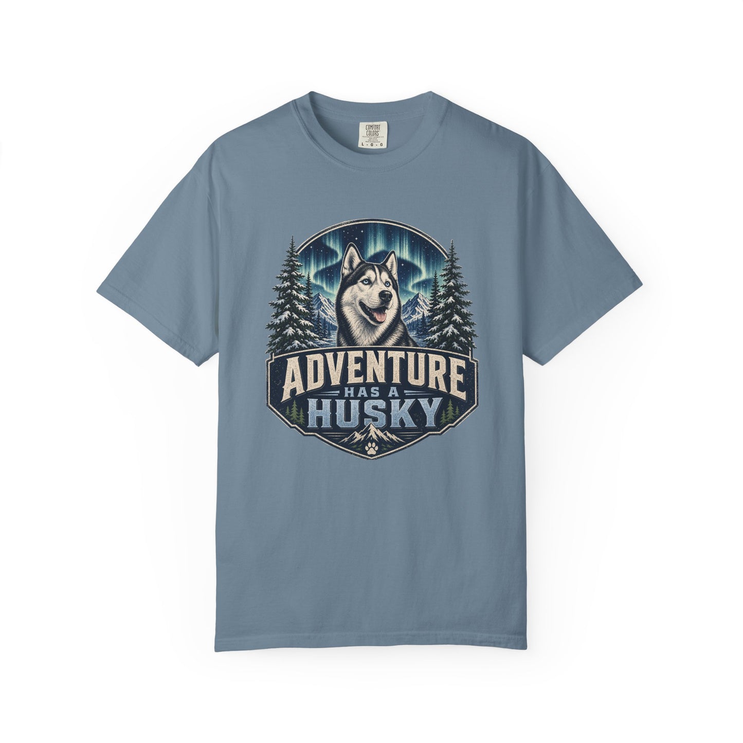 Adventure Has a Husky T-shirt | Husky Dog Graphic, Northern Lights, Outdoors