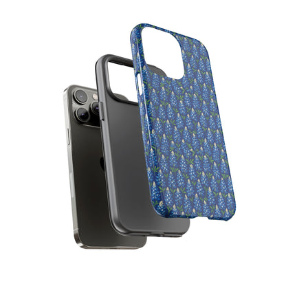 Phone Case, Texas Bluebonnet Tough Case, Navy Floral Phone Cover, Protective iPhone Case, Samsung Galaxy Case, Texas Wildflower Gift