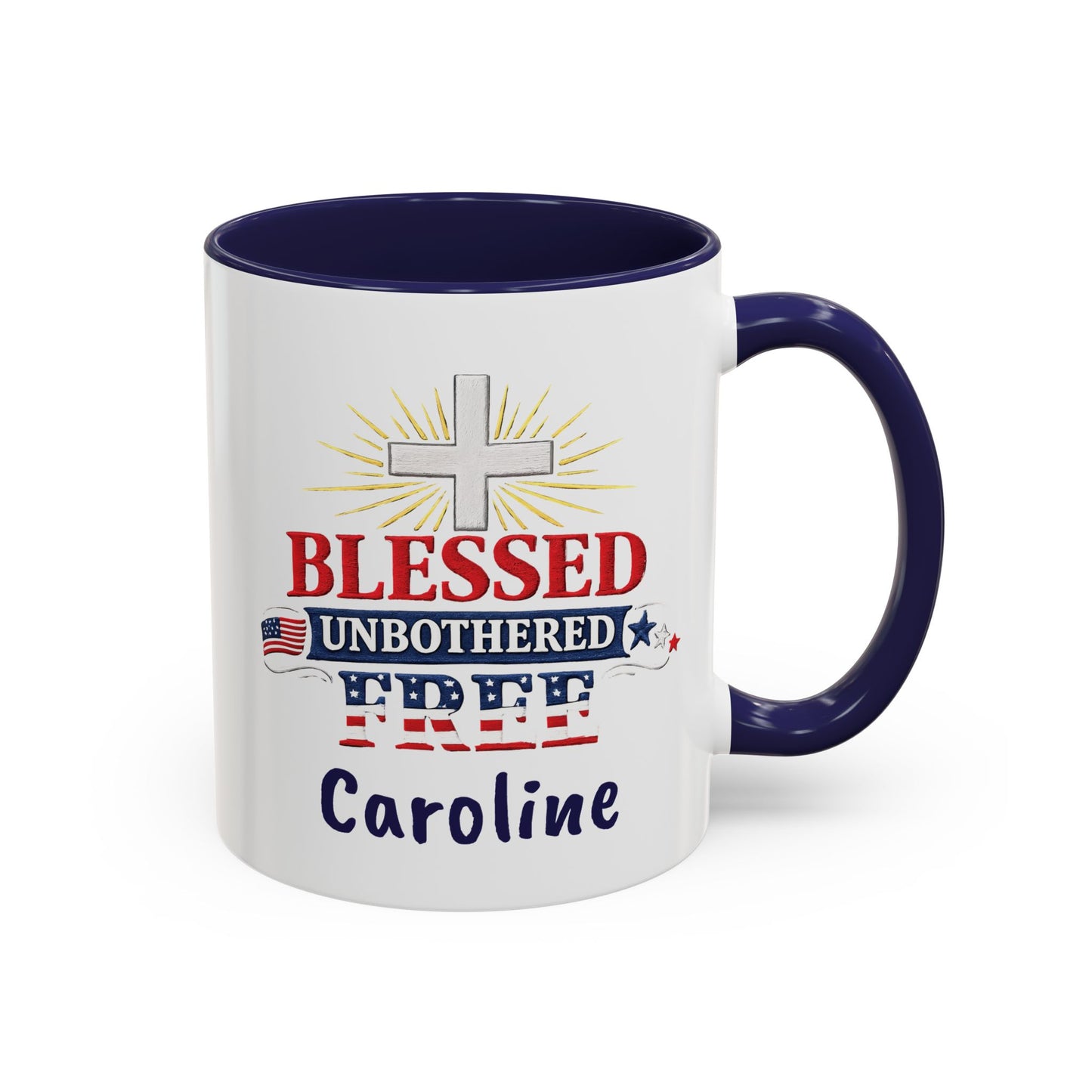 Blessed Unbothered Free, Coffee Mug | Accent Coffee Mug