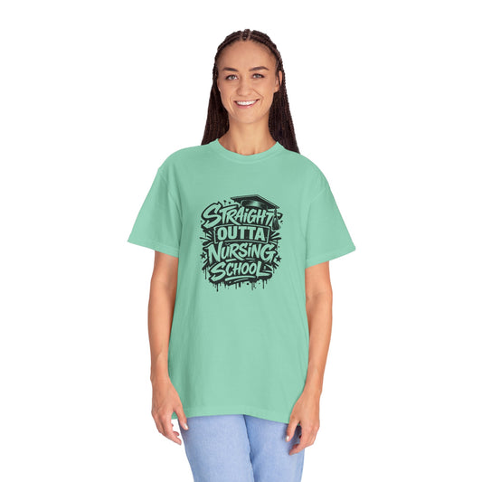 Straight Outta Nursing School T-shirt | Nursing Graduate Tee, Cap Graphic
