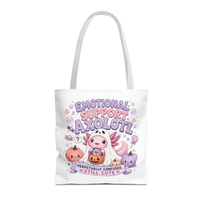 Emotional Support Axolotl Tote Bag | Cute Pastel Summerween Illustration