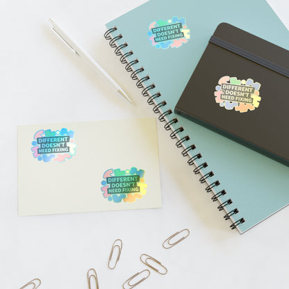 Different Doesn't Need Fixing Sticker Sheets | Autism Puzzle Piece Design