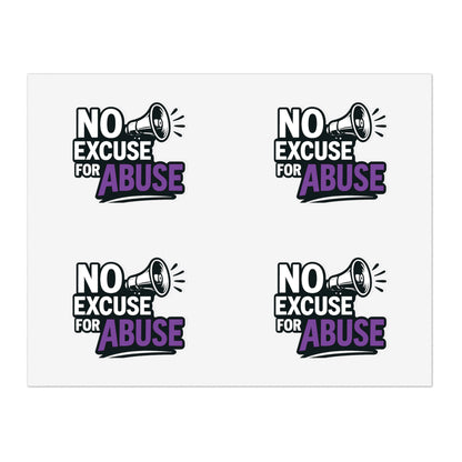Empowerment Sticker Sheets - No Excuse for Abuse | Protest Stickers, Advocacy Decor, Gift for Social Activists, Awareness Campaigns