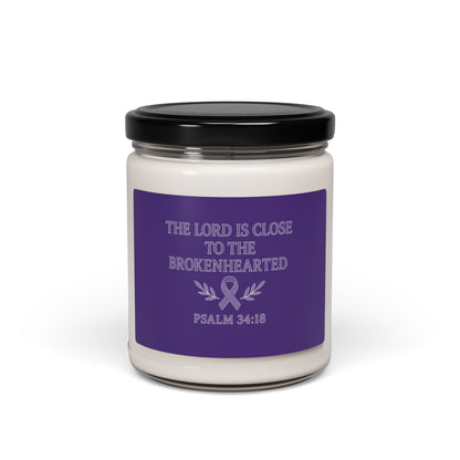 Scented Soy Candle, Inspirational Candle, Gift for Comfort, Relaxation Candle, Spiritual Home Decor, Inspirational Gifts, Psalm 34:18 Candle
