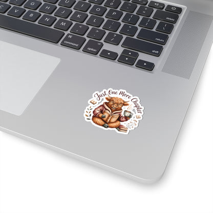 Just One More Chapter Highland Cow Sticker | Kiss-Cut Reading Vinyl