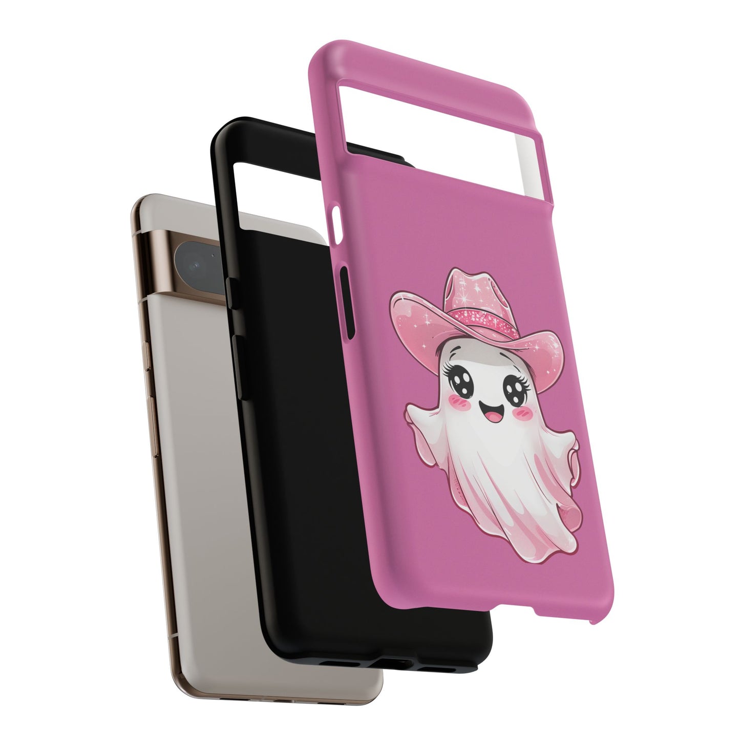 Cute Ghost Phone Case - Fun, Whimsical, Kawaii, Halloween, Gift Idea, Pink Ghost Design