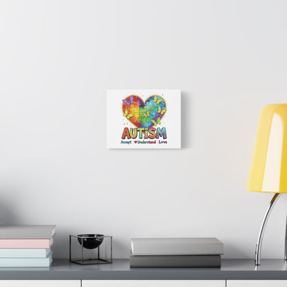 Autism Heart Puzzle Rainbow Butterflies Canvas | Accept Understand Love