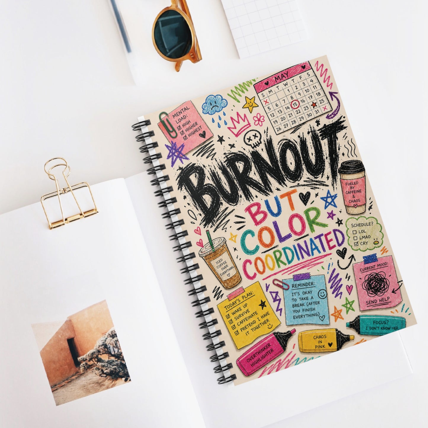 Burnout But Color Coordinated Spiral Notebook | Ruled Journal