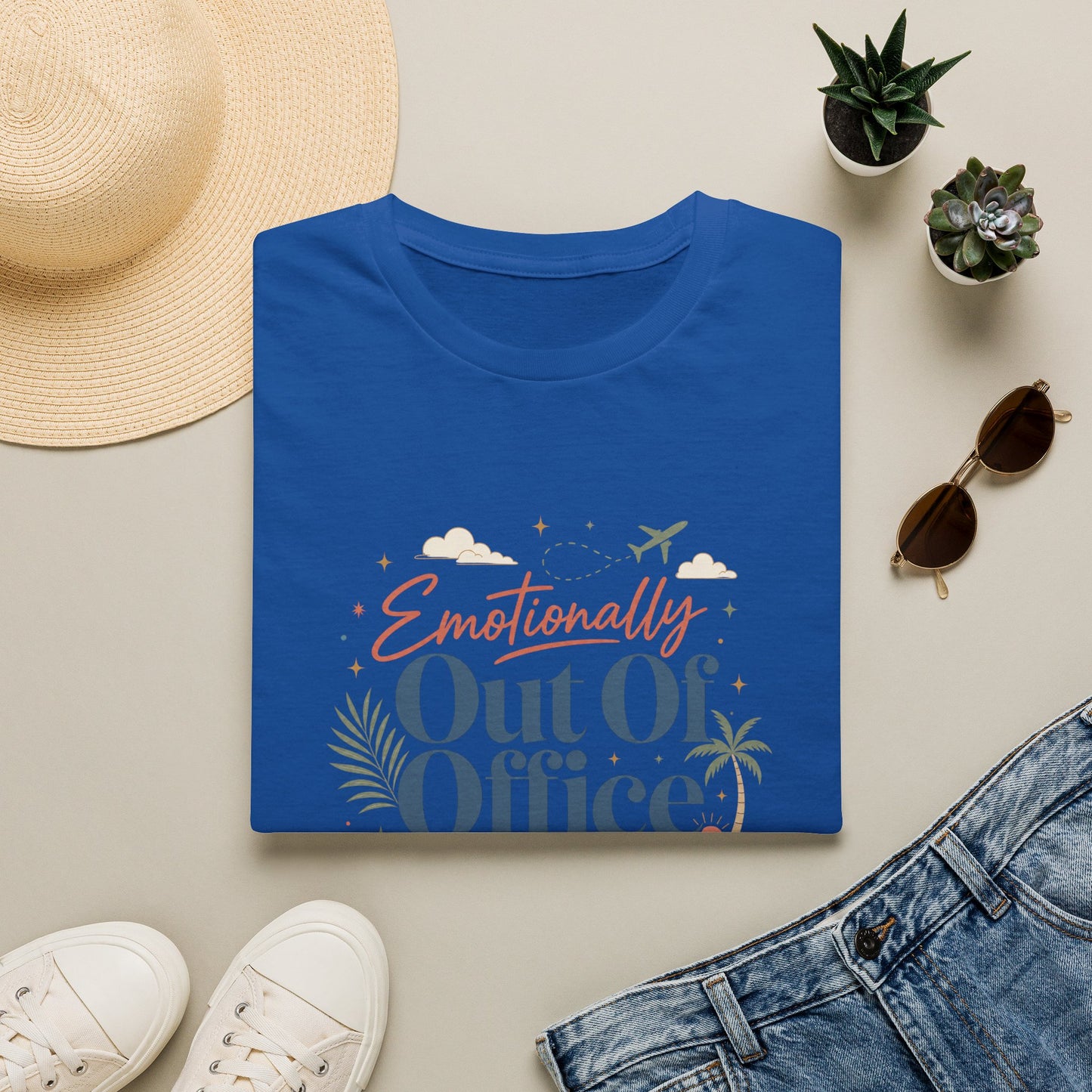 Emotionally Out Of Office T-Shirt | Vacation Palm Beach Design
