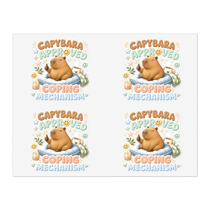 Capybara Approved Coping Mechanism Sticker Sheet | Cute Relaxing Animal Stickers