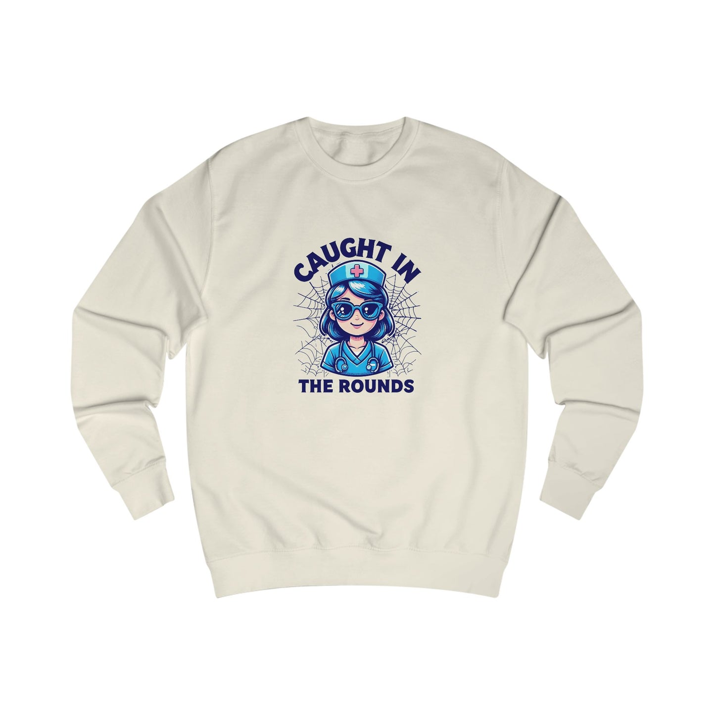 Fun Nurse Sweatshirt, Caught in the Rounds Apparel, Medical Humor Gift for Nurses, Cozy Casual Wear, Nursing School Graduation, Halloween