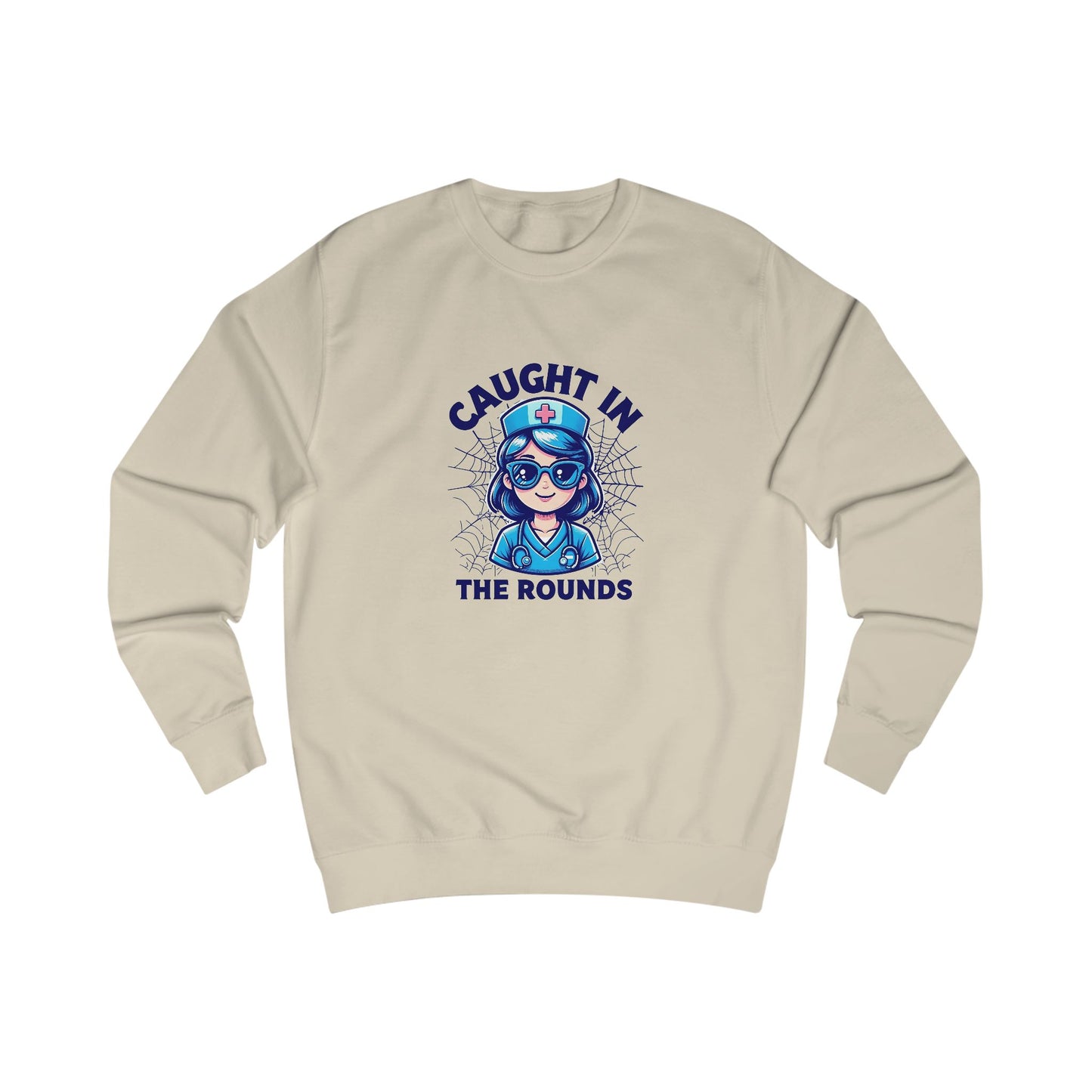 Fun Nurse Sweatshirt, Caught in the Rounds Apparel, Medical Humor Gift for Nurses, Cozy Casual Wear, Nursing School Graduation, Halloween