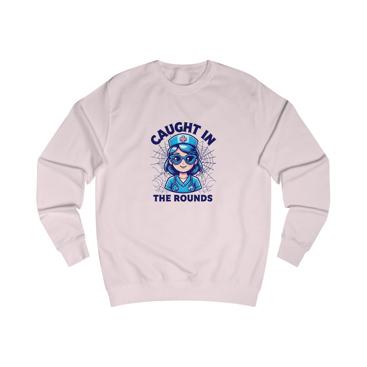 Fun Nurse Sweatshirt, Caught in the Rounds Apparel, Medical Humor Gift for Nurses, Cozy Casual Wear, Nursing School Graduation, Halloween