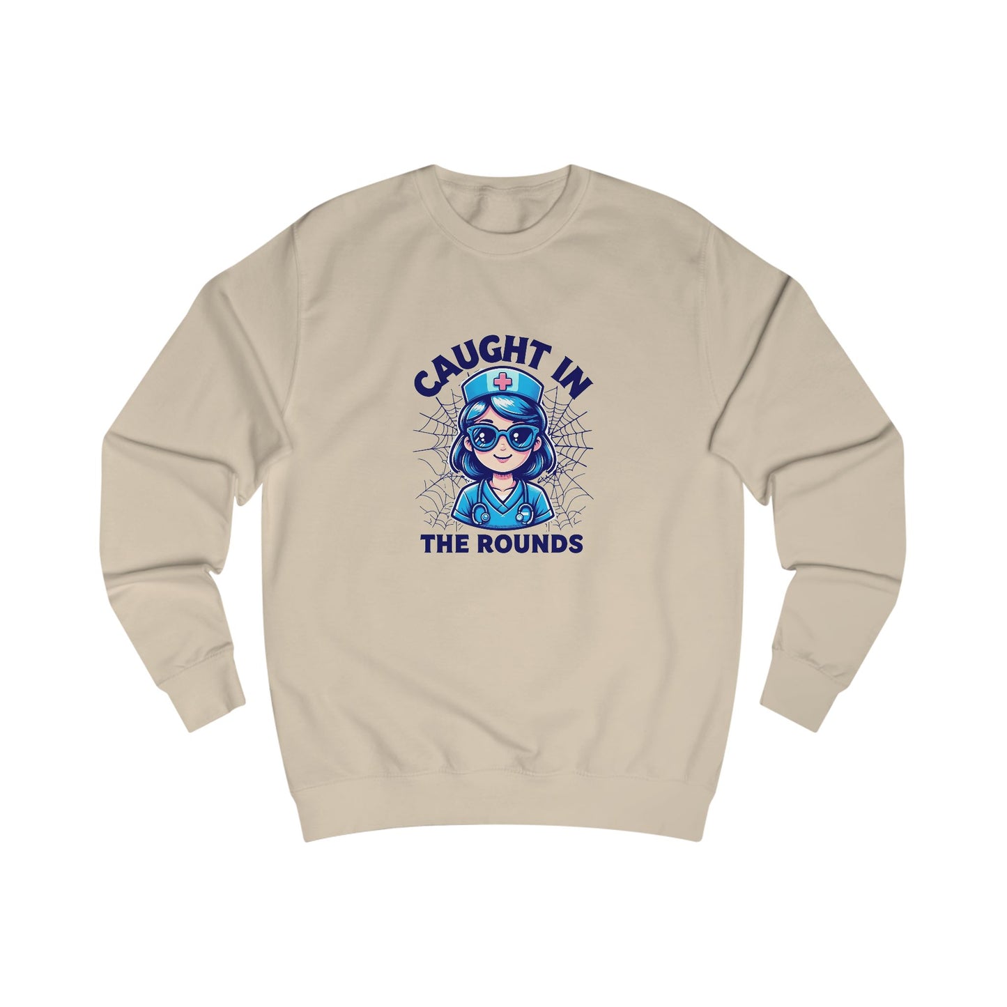 Fun Nurse Sweatshirt, Caught in the Rounds Apparel, Medical Humor Gift for Nurses, Cozy Casual Wear, Nursing School Graduation, Halloween