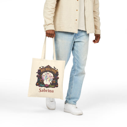 Boo Boulevard Ghosts Tote Bag | Halloween Trick-or-Treat Canvas Tote