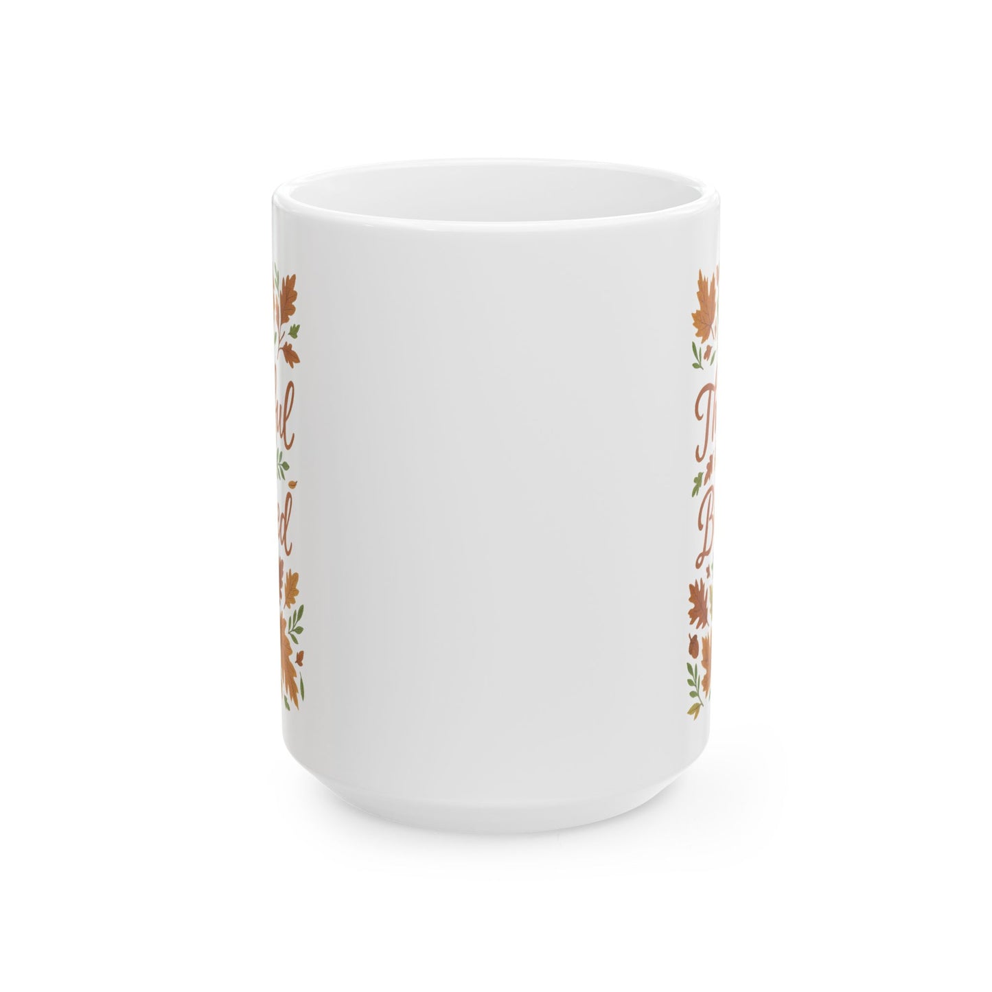 Thankful & Blessed Ceramic Mug | Fall Decor Gift for Coffee Lovers | Autumn Harvest, Thanksgiving, Hot Cocoa, Tea, Holiday Gift