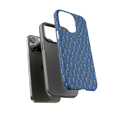 Phone Case, Texas Bluebonnet Tough Case, Navy Floral Phone Cover, Protective iPhone Case, Samsung Galaxy Case, Texas Wildflower Gift