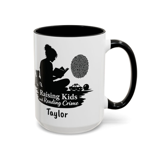 Raising Kids and Reading Crime Mug | Accent Coffee Mug