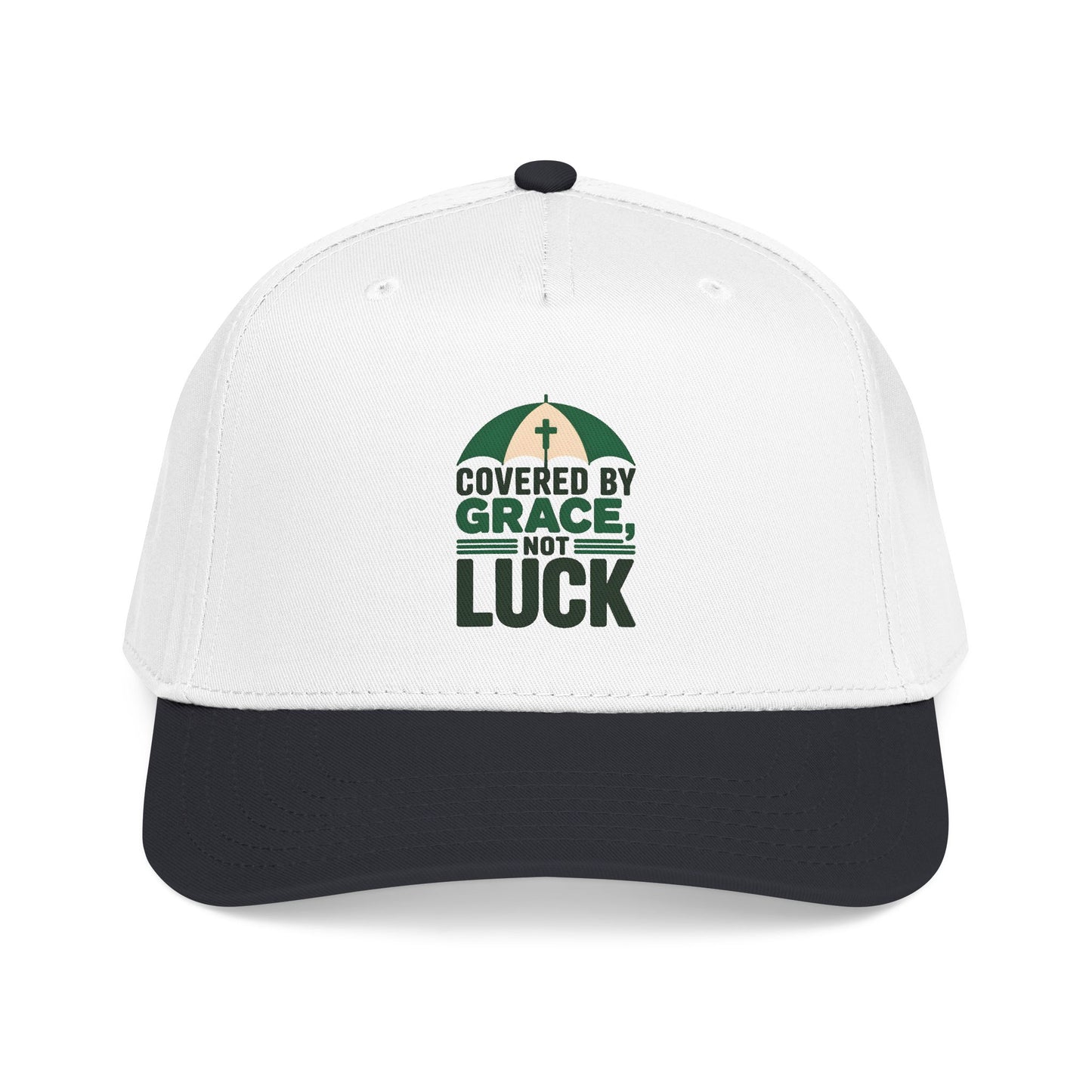 Covered by Grace Not Luck baseball cap | Christian faith hat