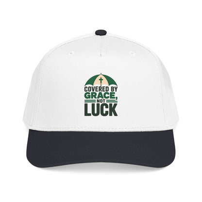 Covered by Grace Not Luck baseball cap | Christian faith hat