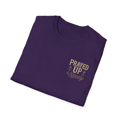 Prayed Up & Steady T-Shirt | Faith Scripture Cross Christian Tee