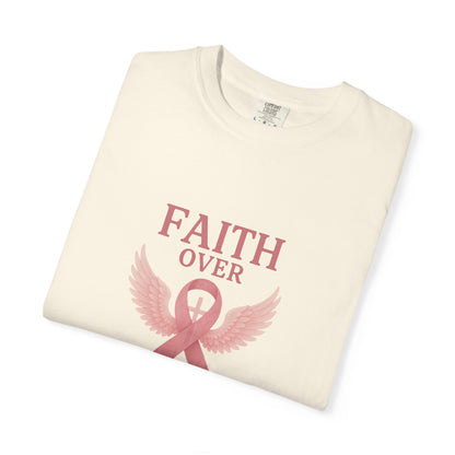 Faith Over Fear Unisex T-Shirt, Inspirational Shirt, Breast Cancer Awareness Tee, Gift for Support, Everyday Casual Wear