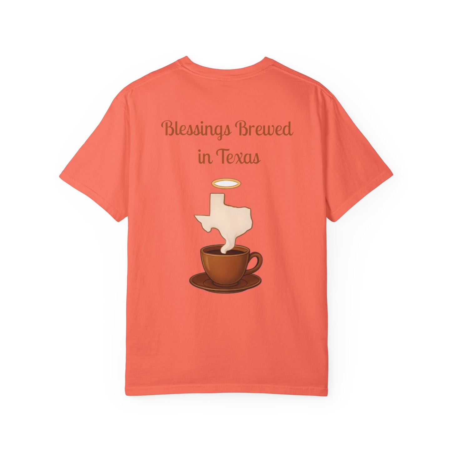 Blessings Brewed T-Shirt, Faith-Inspired Tee, Coffee Lover Gift, Texas Pride Apparel, Unisex Casual Wear