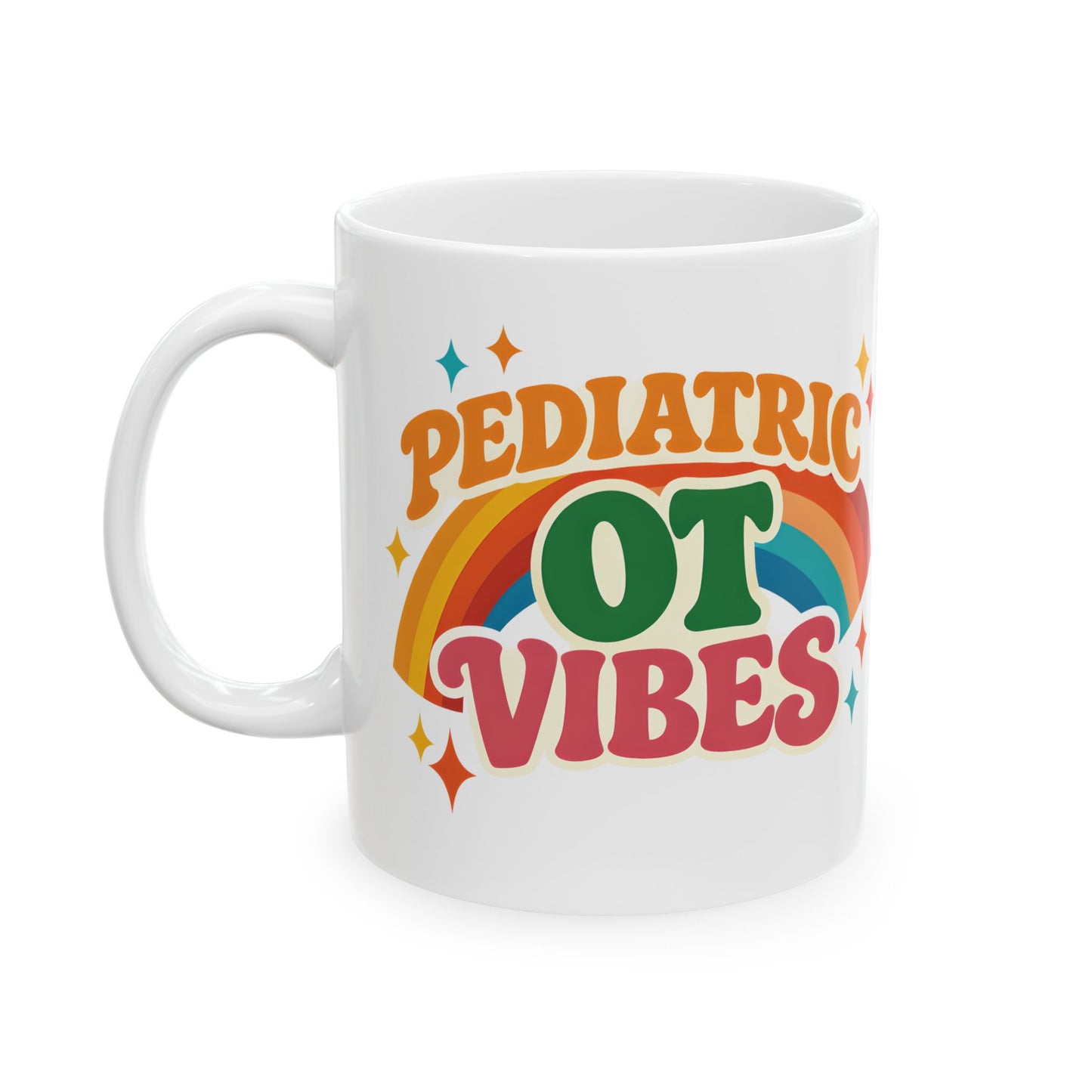 Pediatric OT Vibes Retro Personalized Mug | Custom Name Coffee Cup