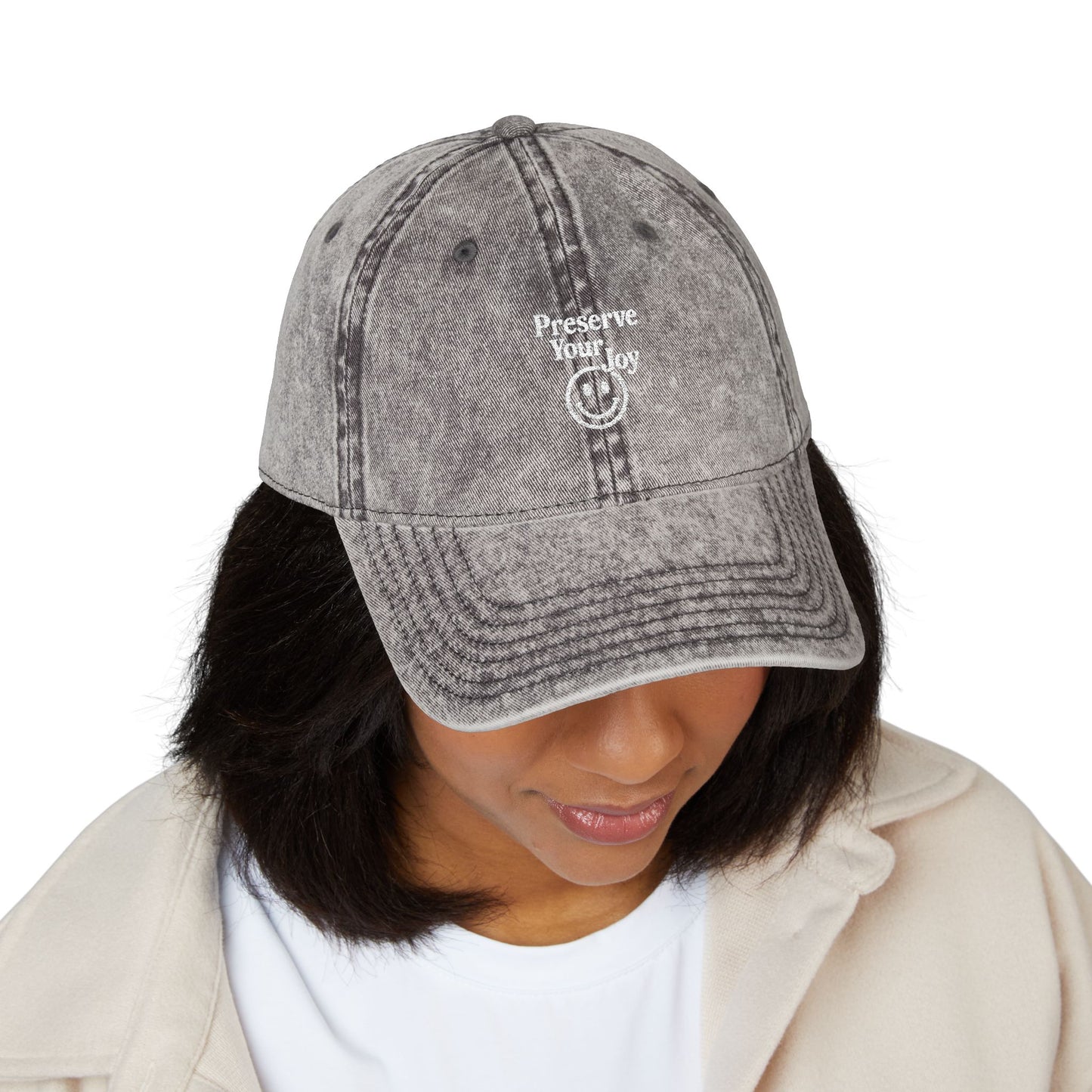 Embroidered Cap, Vintage Baseball Hat Protect Your Joy, Dad Hat, Retro Cap, Distressed Hat, Women's Cap, Gift for Him, Summer Hat