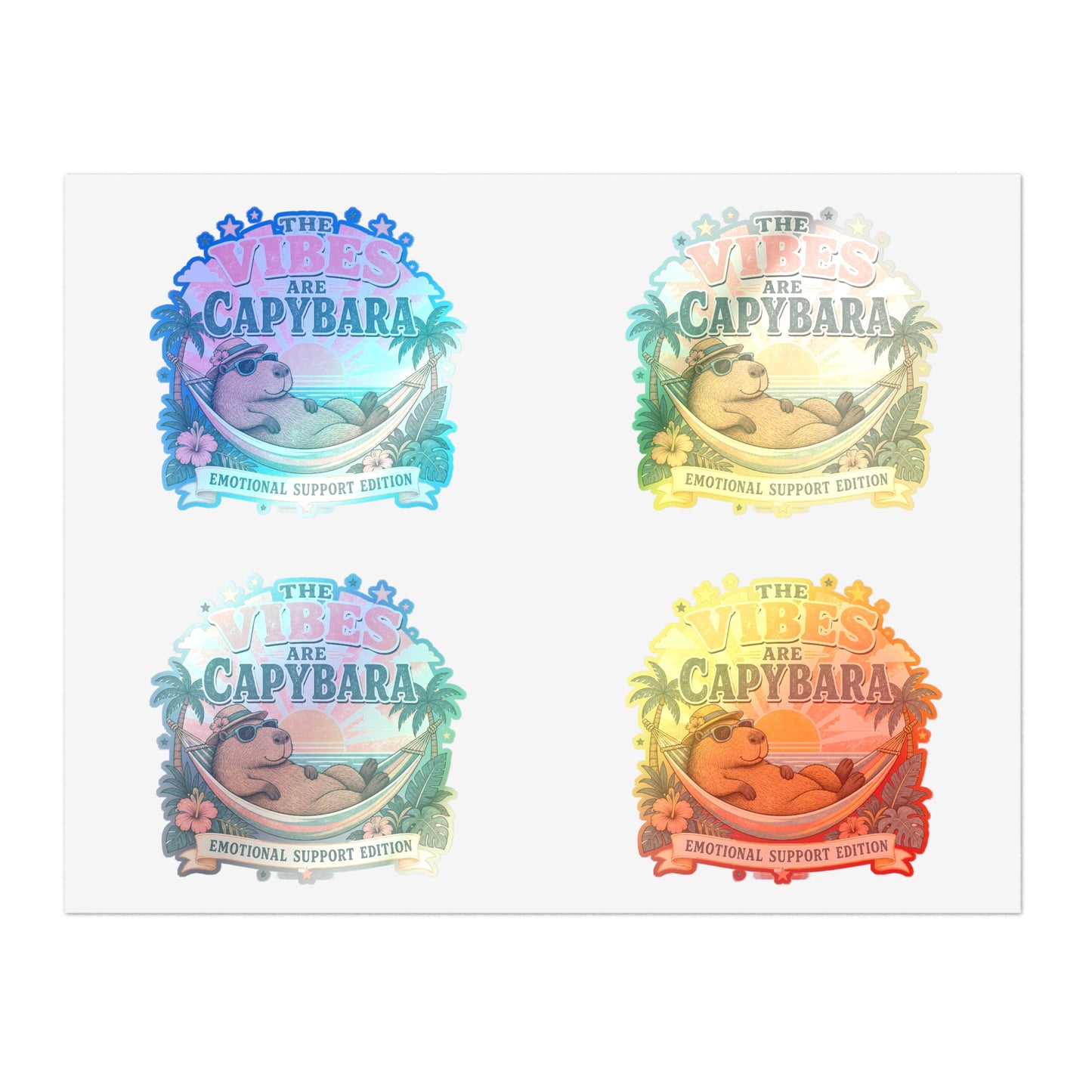 The Vibes Are Capybara sticker sheet | Cute capybara, tropical design
