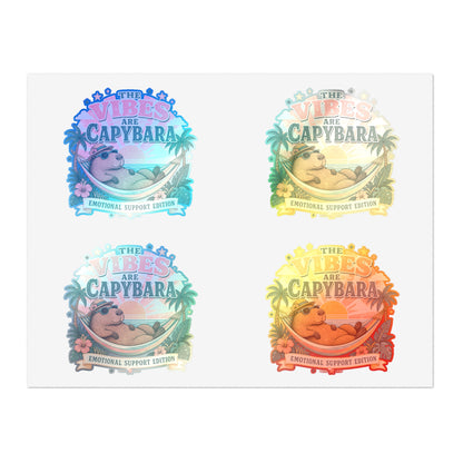 The Vibes Are Capybara sticker sheet | Cute capybara, tropical design