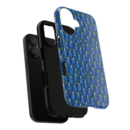 Phone Case, Texas Bluebonnet Tough Case, Navy Floral Phone Cover, Protective iPhone Case, Samsung Galaxy Case, Texas Wildflower Gift