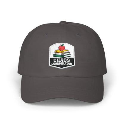 Chaos Coordinator Teacher Dad Cap | Embroidered Books & Apple School Hat