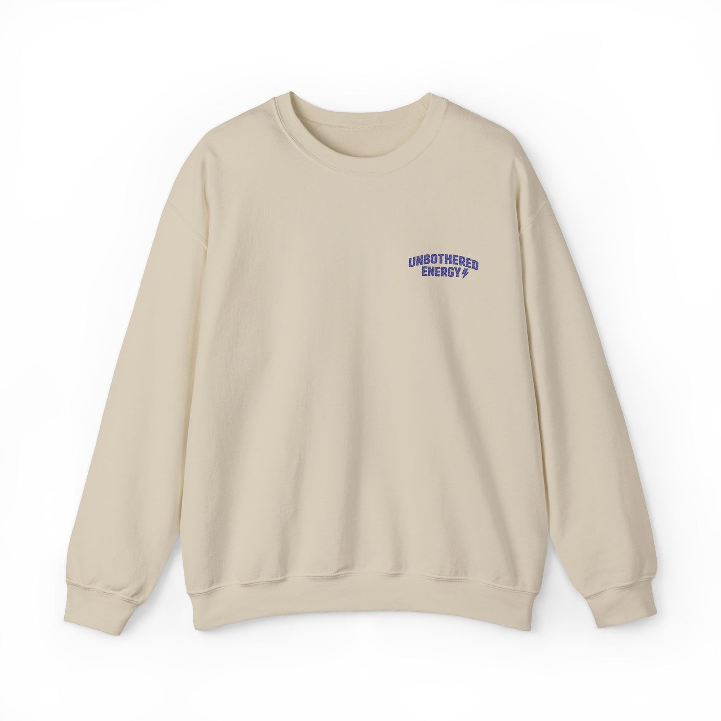 Unbothered Energy embroidered crewneck sweatshirt | left chest