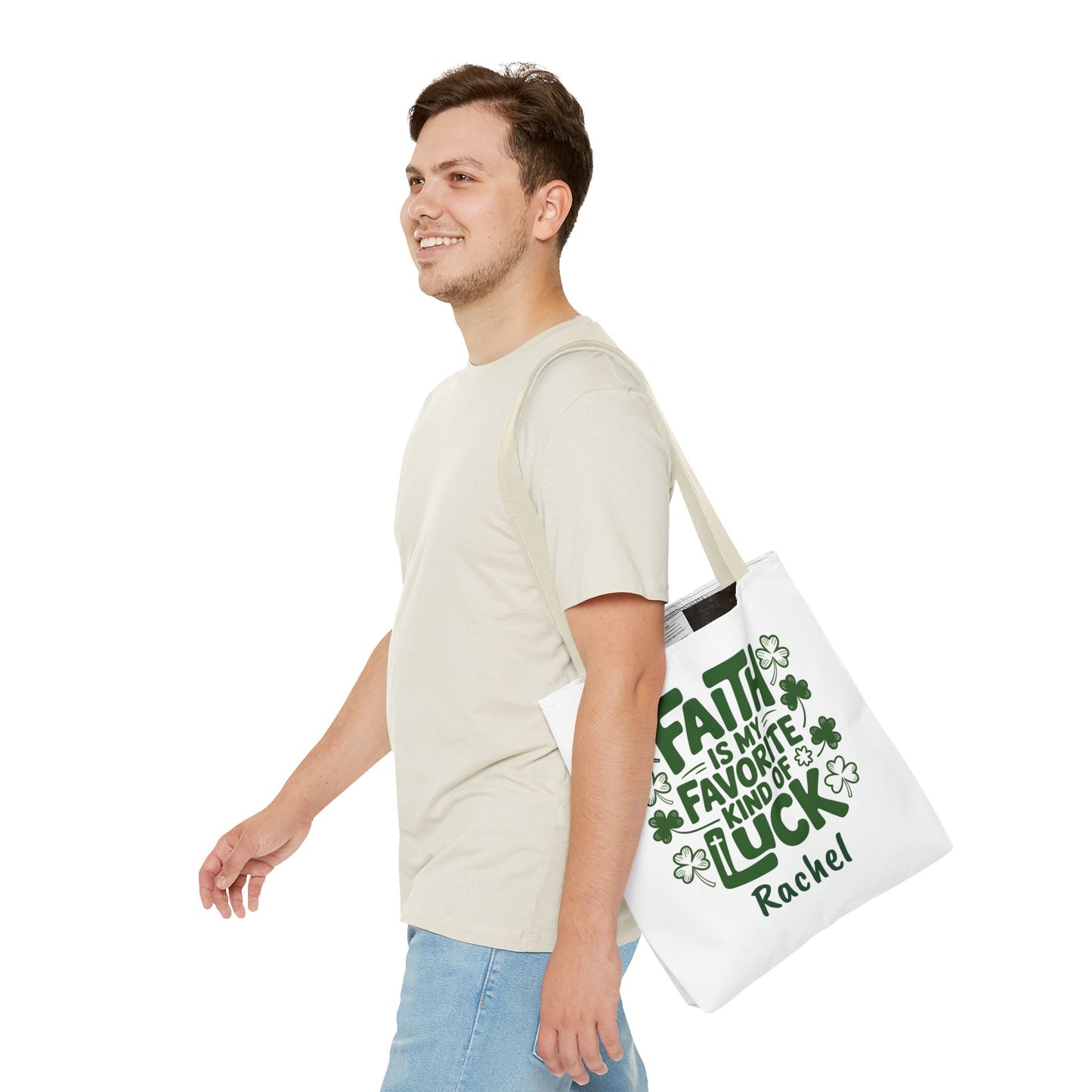 Faith Is My Favorite Kind Of Luck Tote | St. Patrick Shamrock Tote