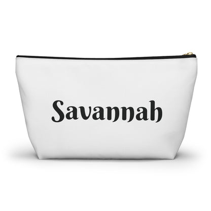 Bride Squad Accessory Pouch, Personalized Bridesmaid Makeup Bag | Floral Wreath Design