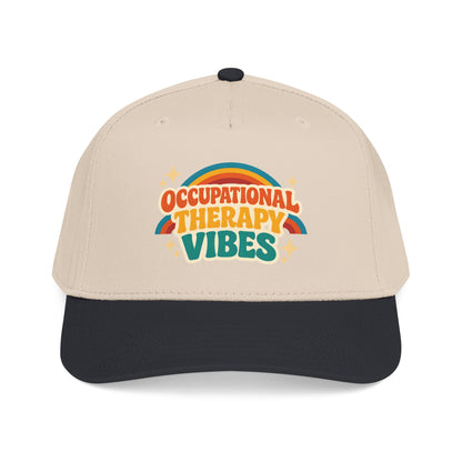 Occupational Therapy Vibes Cap | Retro Rainbow Mid Profile Baseball Cap