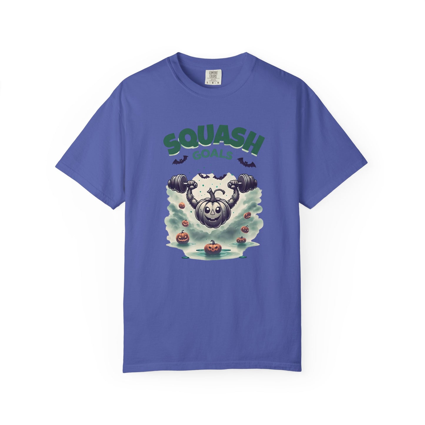 Halloween Fitness T-Shirt, Squash Goals Tee, Pumpkin Workout Shirt, Spooky Gym Wear, Fall Exercise Top, Unisex Apparel