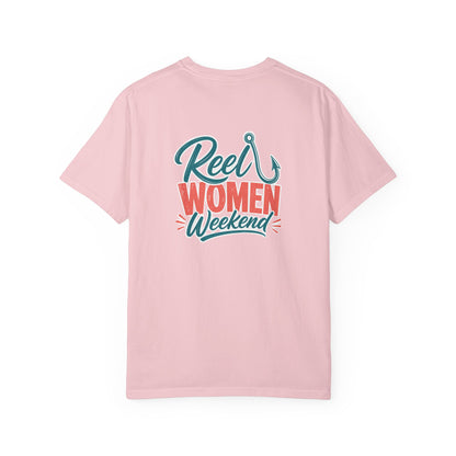 Reel Women Weekend T-shirt | Fishing Hook Typography Tee