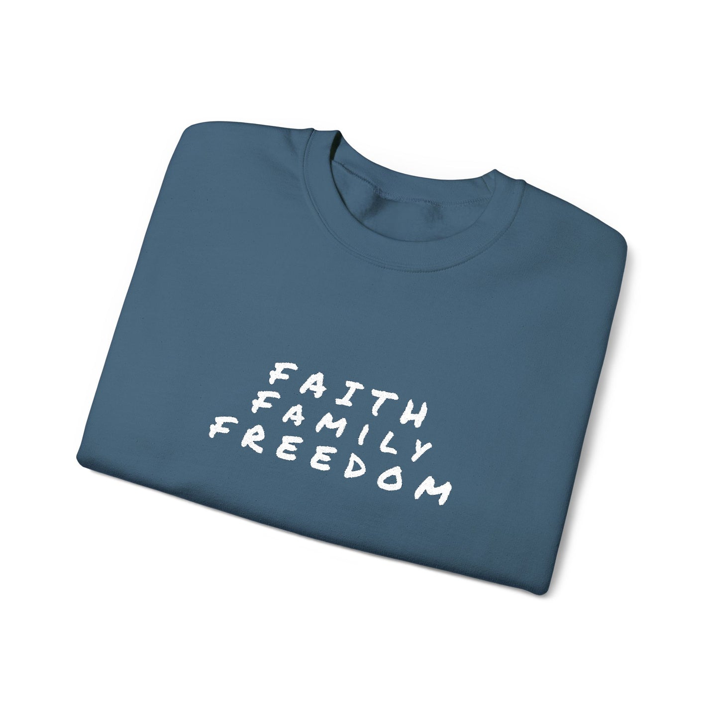 Faith Family Freedom Sweatshirt, Religious Pullover Jumper, Christian Crewneck, Inspirational Sweatshirt, Unisex Religious Shirt, Faith