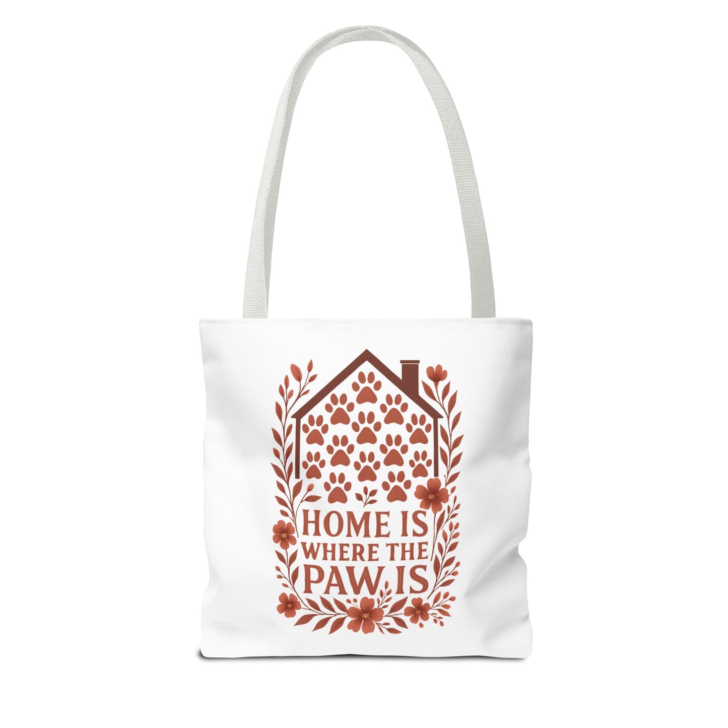 Home is Where the Paw Is Tote Bag | Pet Lover Gift, Floral Design, Animal Lover Accessory, Eco-Friendly Shopping Bag, Dog Mom Tote