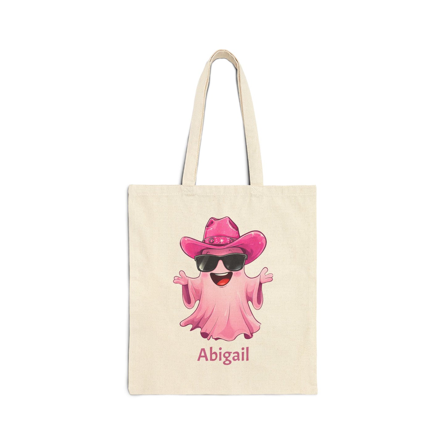 Playful Custom Tote Bag - Fun Pink Ghost Design, Cute Gift for Kids, Shopping, Beach, or Everyday Use