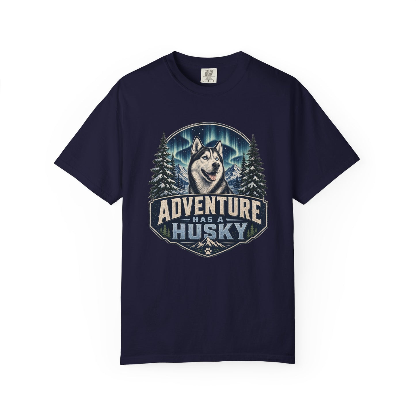 Adventure Has a Husky T-shirt | Husky Dog Graphic, Northern Lights, Outdoors