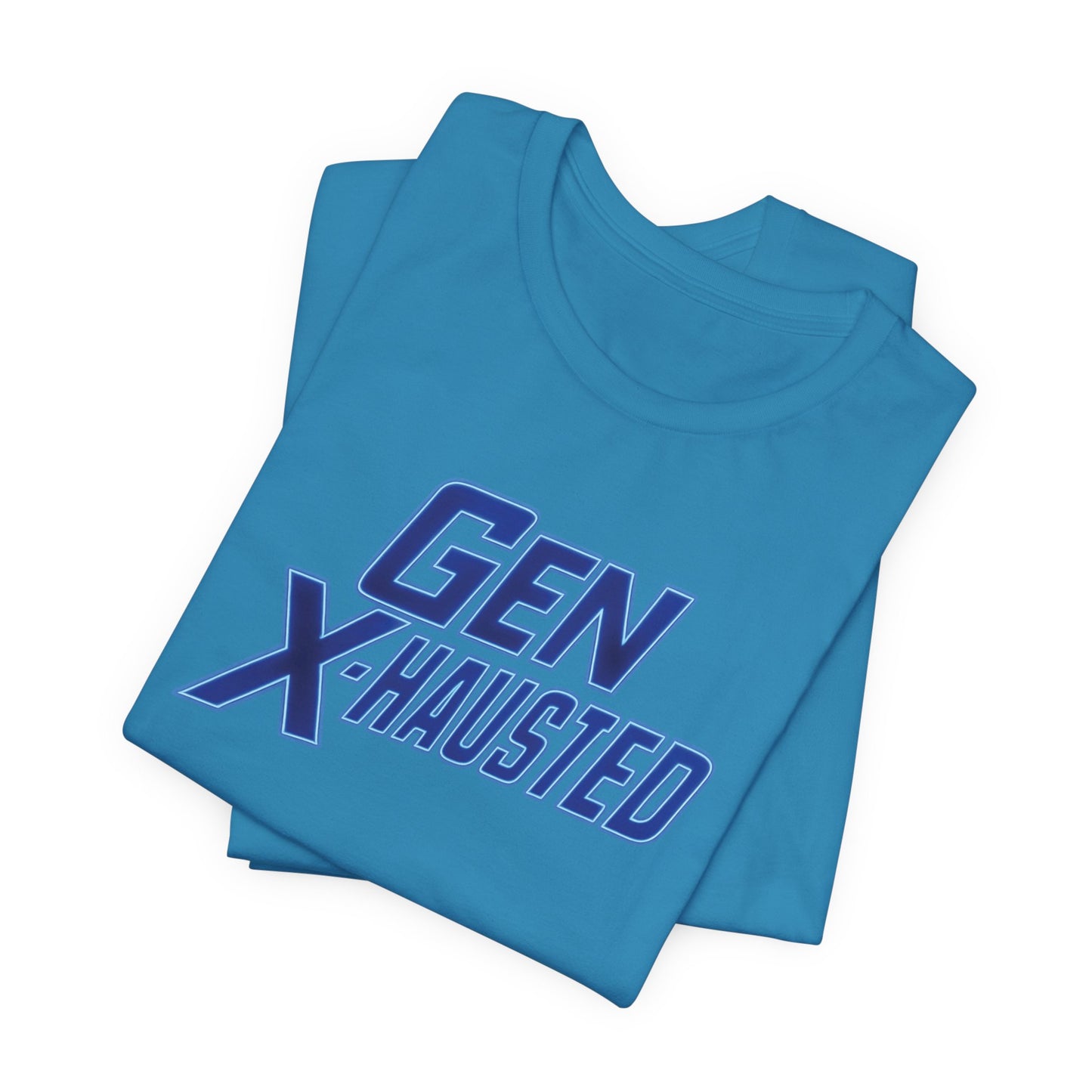 Gen X-Hausted Unisex Tee - Retro Humor Tee, Gift for Gen X, Casual Wear, Trendy Graphic Shirt, Unique Meme Apparel