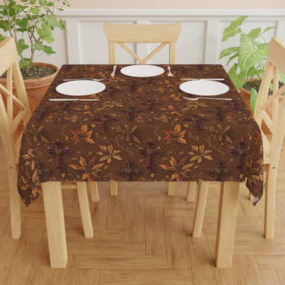 Autumn Leaves Tablecloth - Fall Decor, Harvest Celebration, Thanksgiving Table Decor, Seasonal Table Cover, Cozy Dining Essentials