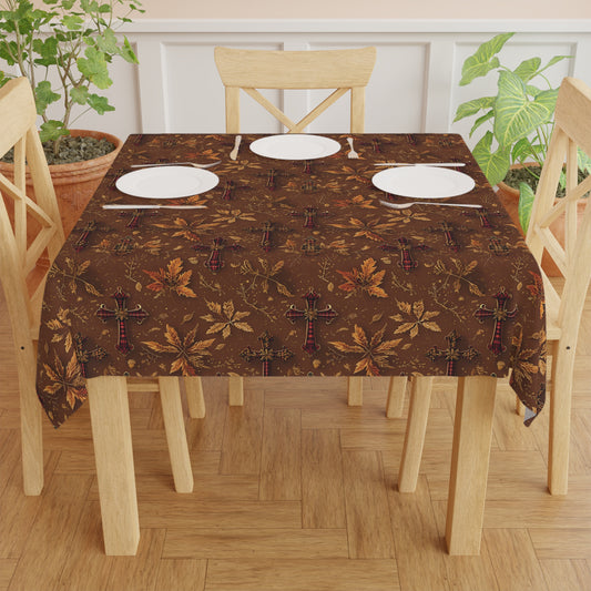 Autumn Leaves Tablecloth - Fall Decor, Harvest Celebration, Thanksgiving Table Decor, Seasonal Table Cover, Cozy Dining Essentials