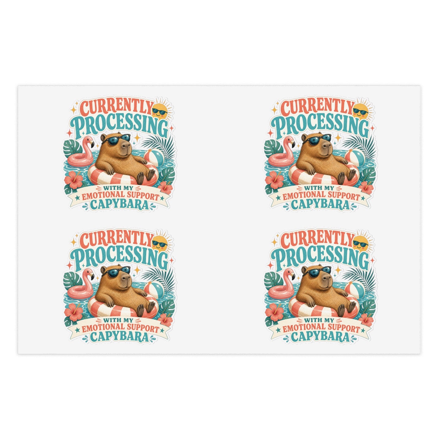 Currently Processing Capybara Sticker Sheet | Cute Relaxing Animal Stickers