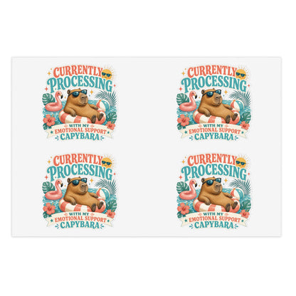 Currently Processing Capybara Sticker Sheet | Cute Relaxing Animal Stickers