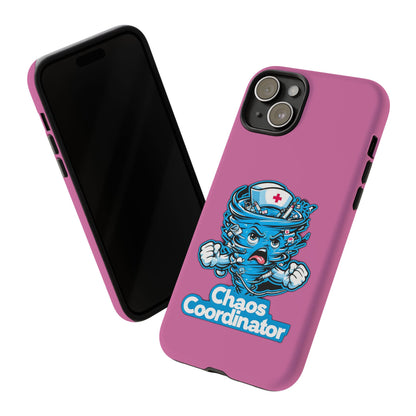 Chaos Coordinator Phone Case, Fun Nurse Gift, Tough Cases for Healthcare Heroes, Unique Cell Phone Cover, Funny Medical Humor/ Pink