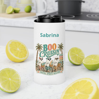 Boo Cruisin' Ghosts Can Cooler | Halloween Coastal Spirits